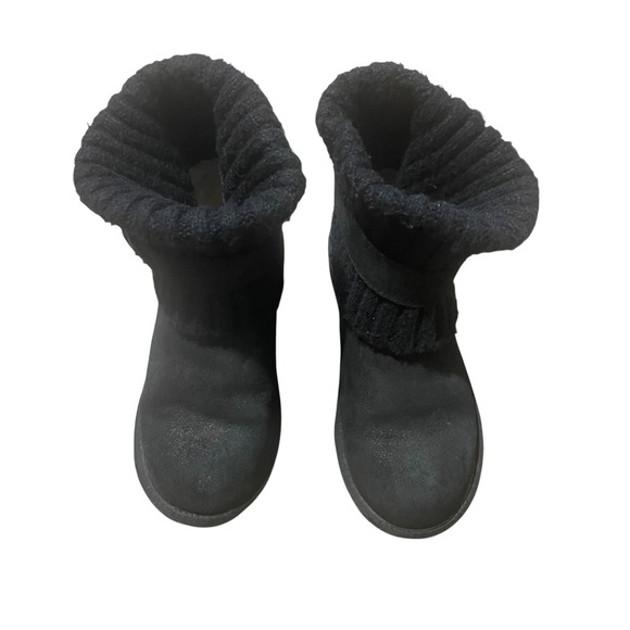 UGG Shoes - UGG Knit Cuff Ankle Boots Australia Women's Cambridge 1006738 Metallic Black